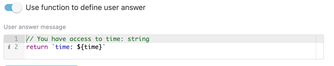 Custom answer step configuration