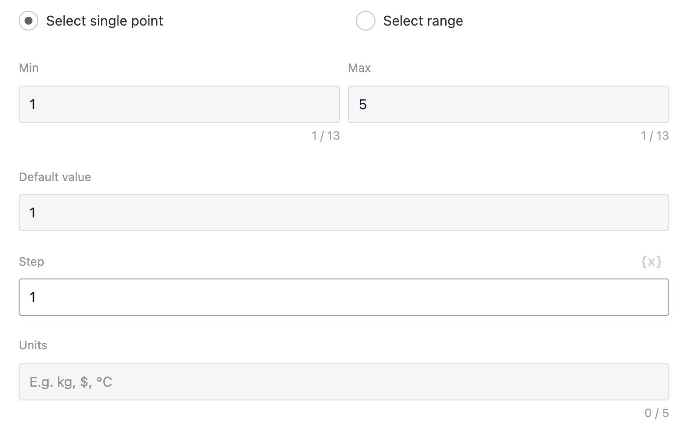 Step configuration